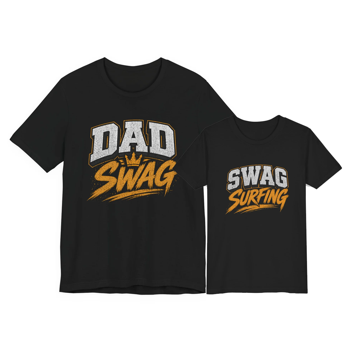 Matching Dad and Son T-shirts - Dad Swag Black Tee
